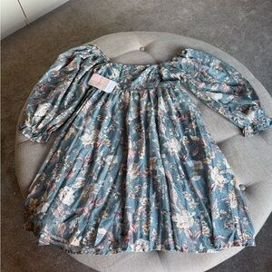 Women’s dress small Elegant  Floral Blue fairy feminine cottagecore delicate NWT